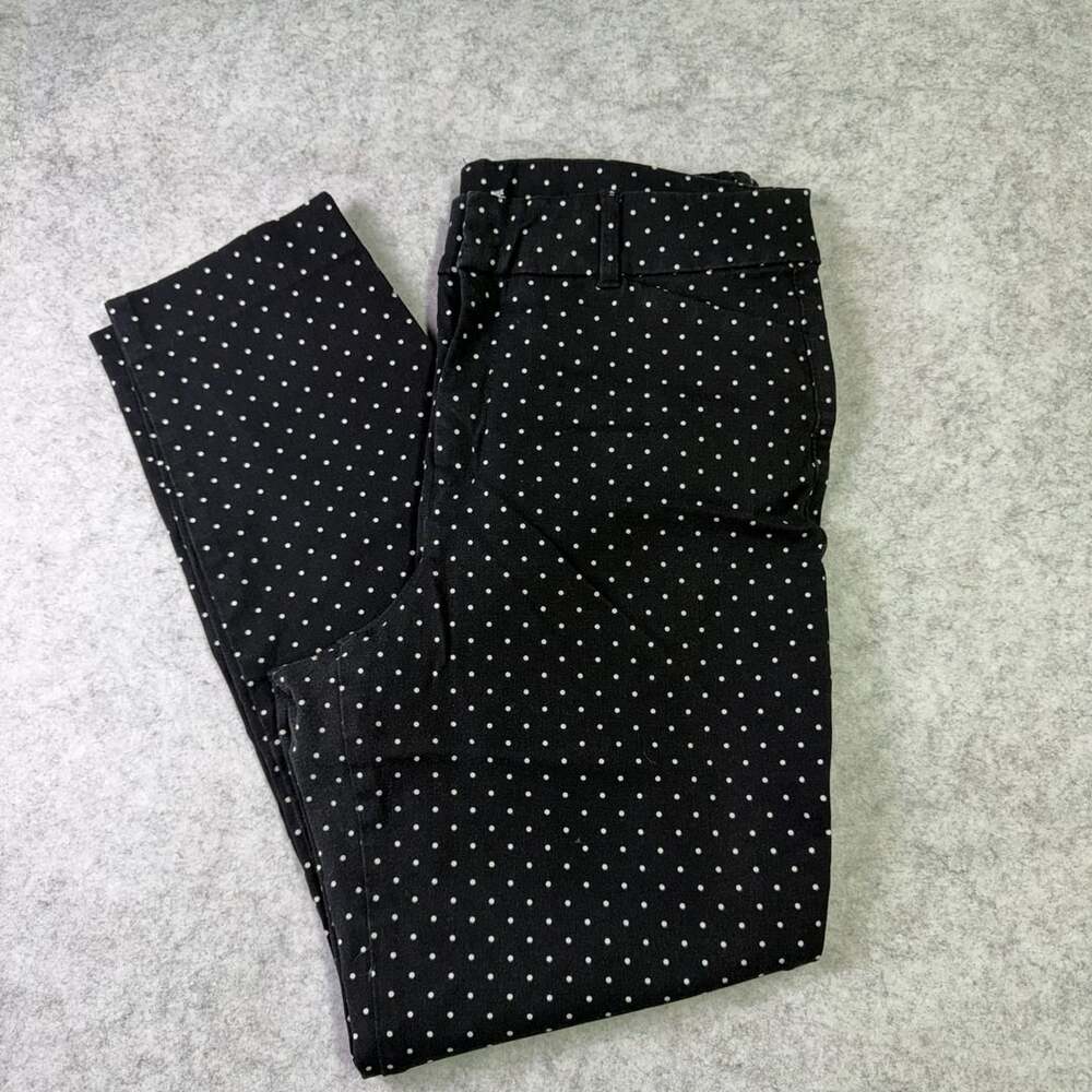 Old Navy Pixie High Rise Pants Size 8 Black White Polka Dot